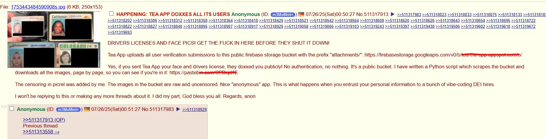 Tea App That Claimed to Protect Women Exposes 72,000 IDs in Epic Security Fail Tea App That Claimed to Protect Women Exposes 72,000 IDs in Epic Security Fail
