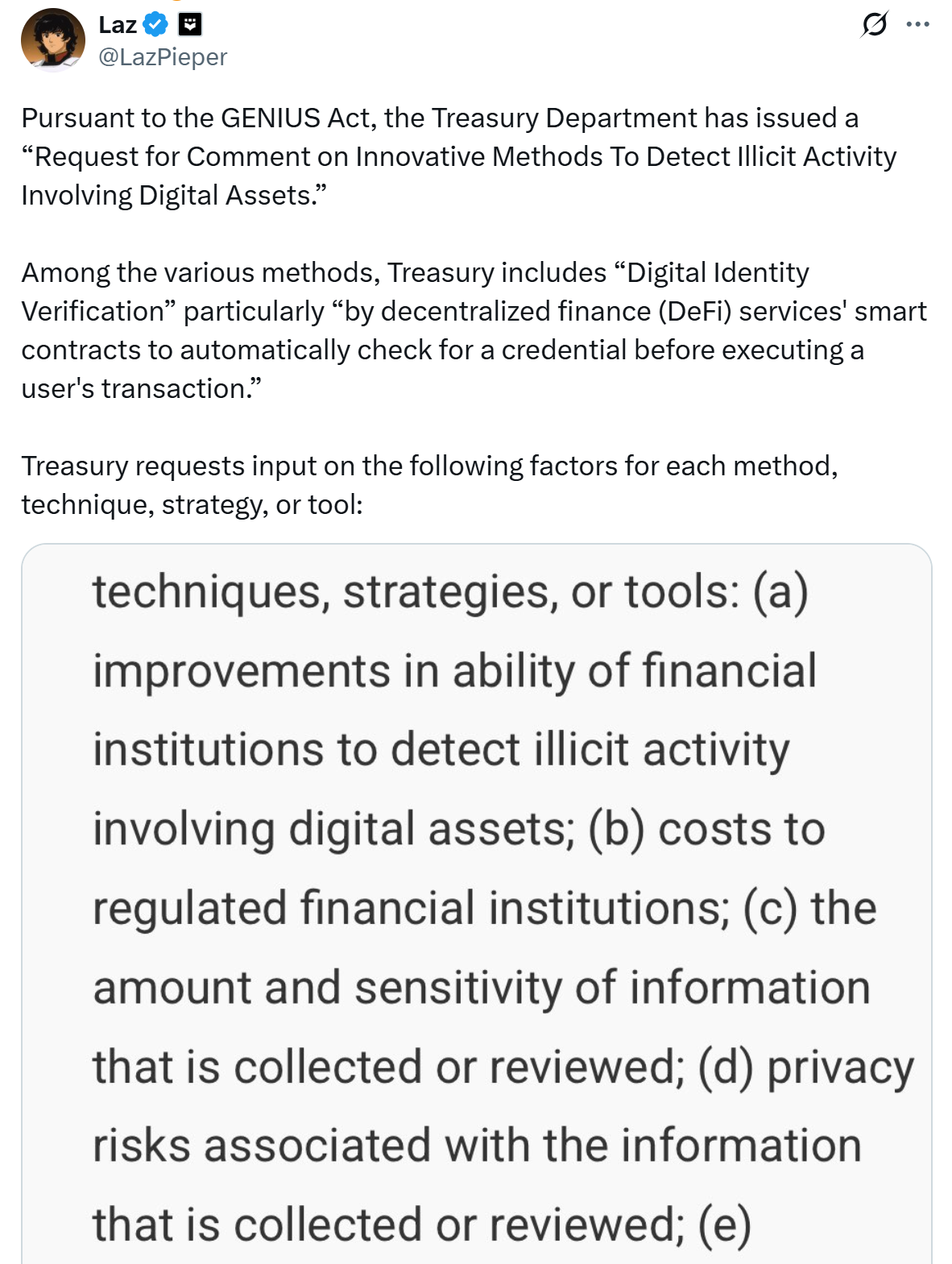 US Treasury&rsquo;s DeFi ID plan is &lsquo;like putting cameras in every living room&rsquo;