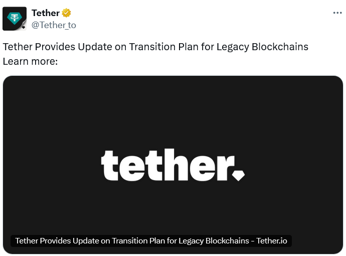 Tether scraps plan to freeze USDT on five blockchains