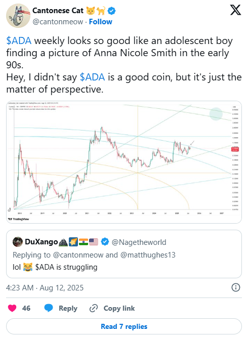 Cardano Challenges Multi-Year Gann Arc With $0.78 Weekly Close Cardano Challenges Multi-Year Gann Arc With $0.78 Weekly Close