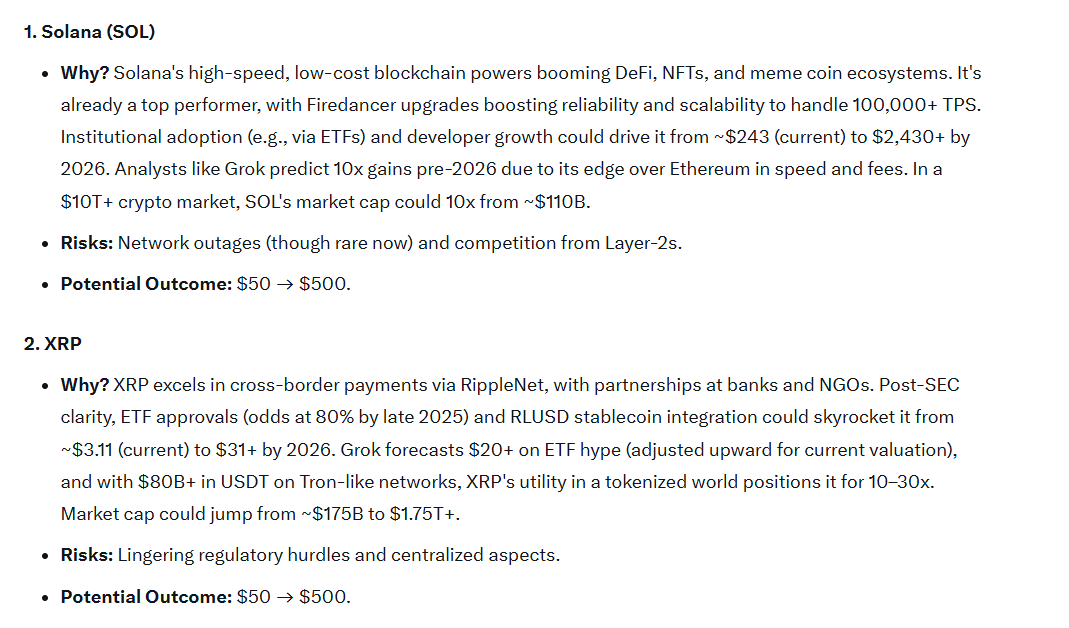 XRP Shines as ChatGPT and Grok Pick Top Assets to Turn $100 Into $1,000 by 2026
