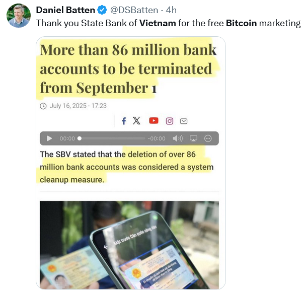 Why we Bitcoin &mdash; Vietnam closes 86M bank accounts that fail biometrics