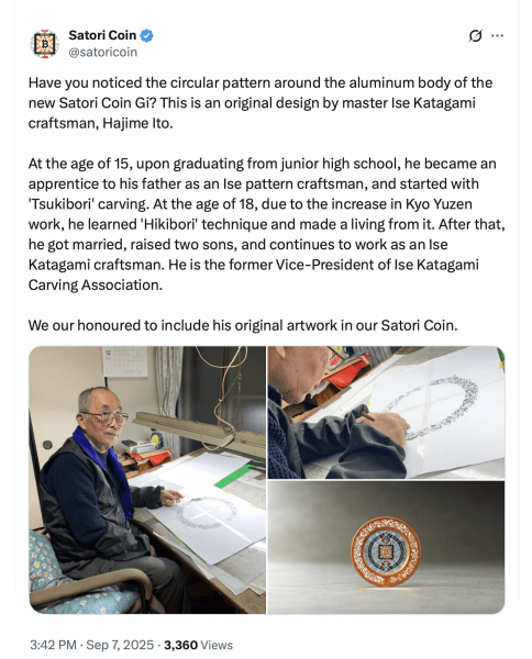 Physical Bitcoin Collectibles Satori Coins to Return With Premium &lsquo;Gi&rsquo; Model