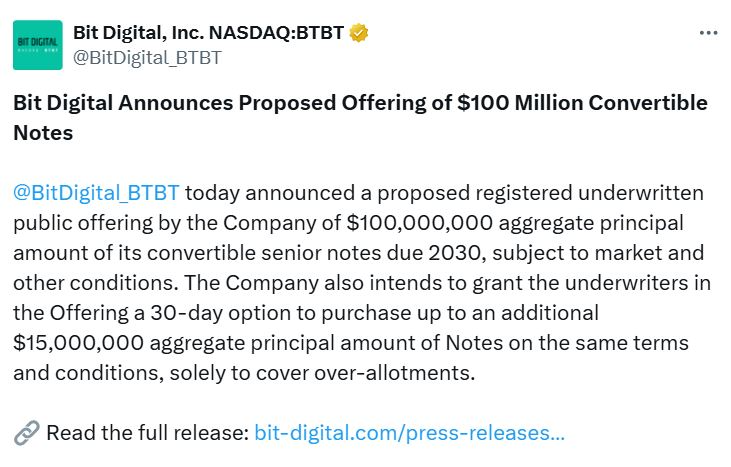 BitMine&rsquo;s Lee calls ETH a &lsquo;discount to the future,&rsquo; Bit Digital eyes $100M