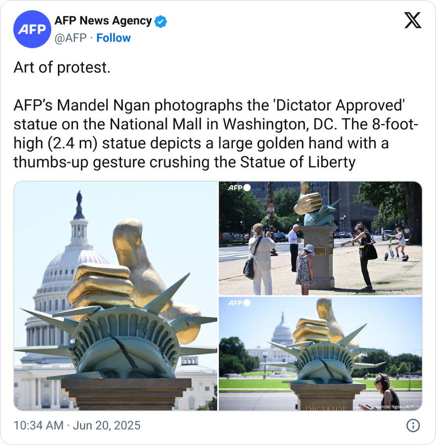 Memecoiners erect a 12-foot golden Trump Bitcoin statue near US Capitol