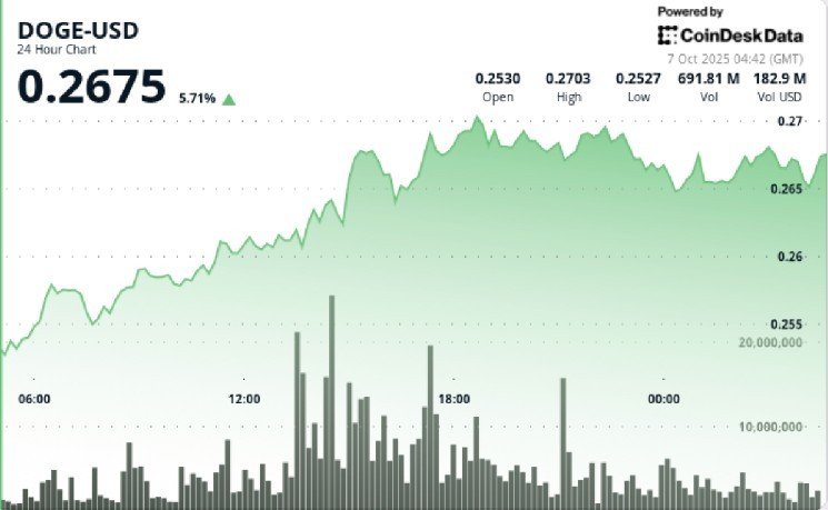 DOGE Surges 6% as Traders Eye Breakout to 35-Cents