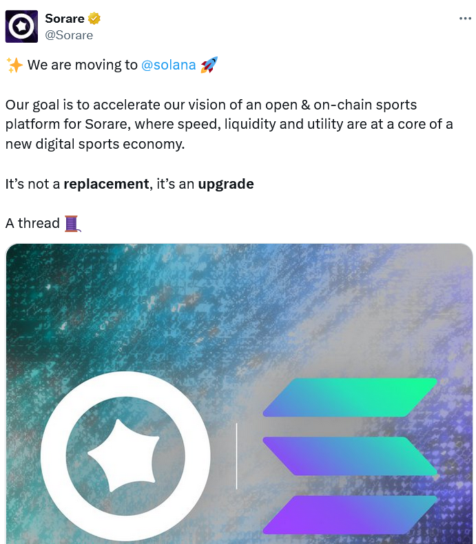 Sorare CEO still bullish on Ethereum despite &lsquo;upgrade&rsquo; to Solana