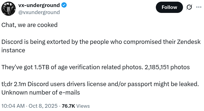 2.1M Discord users&rsquo; &lsquo;deleted&rsquo; ID photos may be exposed in massive leak