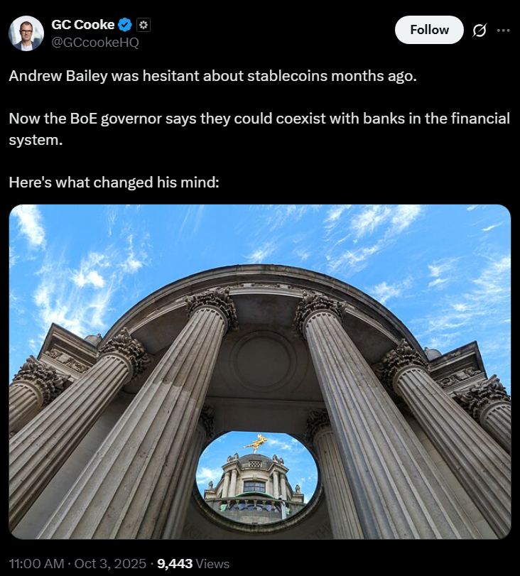 BOE signals flexibility on stablecoin caps amid industry pushback: Report