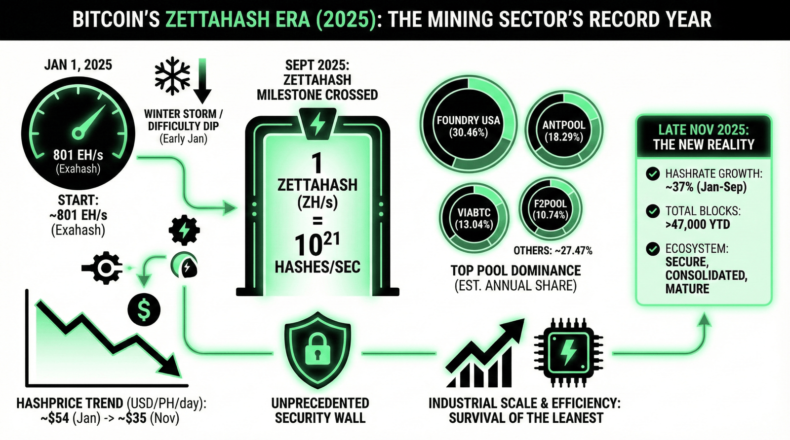 2025: The Year Bitcoin Mining Reached Zettahash Scale and Redefined Network Security