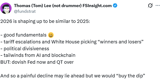 Fundstrat’s Lee sees 'painful' start to 2026 before late-year rebound Fundstrat’s Lee sees 'painful' start to 2026 before late-year rebound