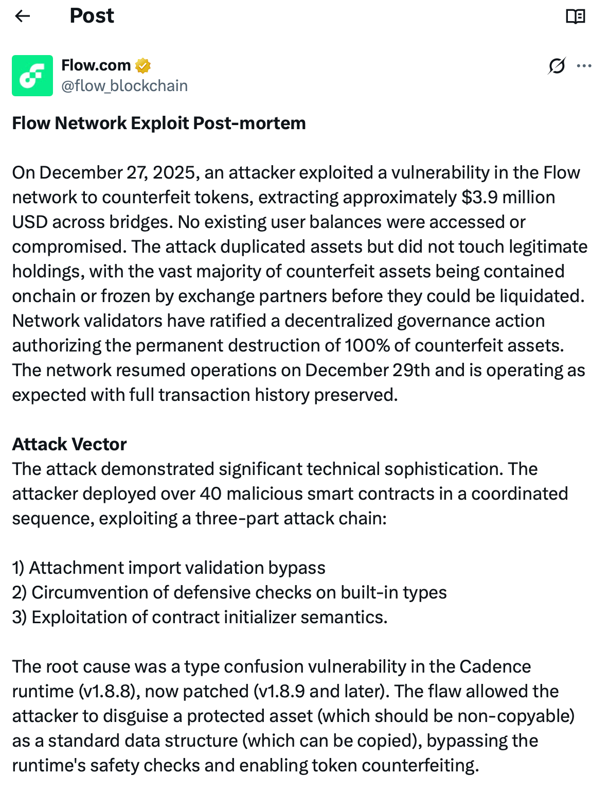 Flow details December exploit that led to $3.9M in losses due to counterfeit tokens