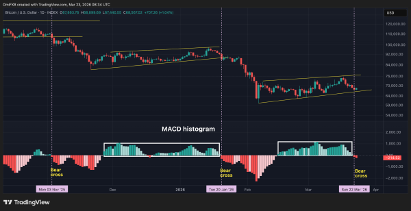 Bitcoin's momentum indicator is flashing a signal that should worry bulls