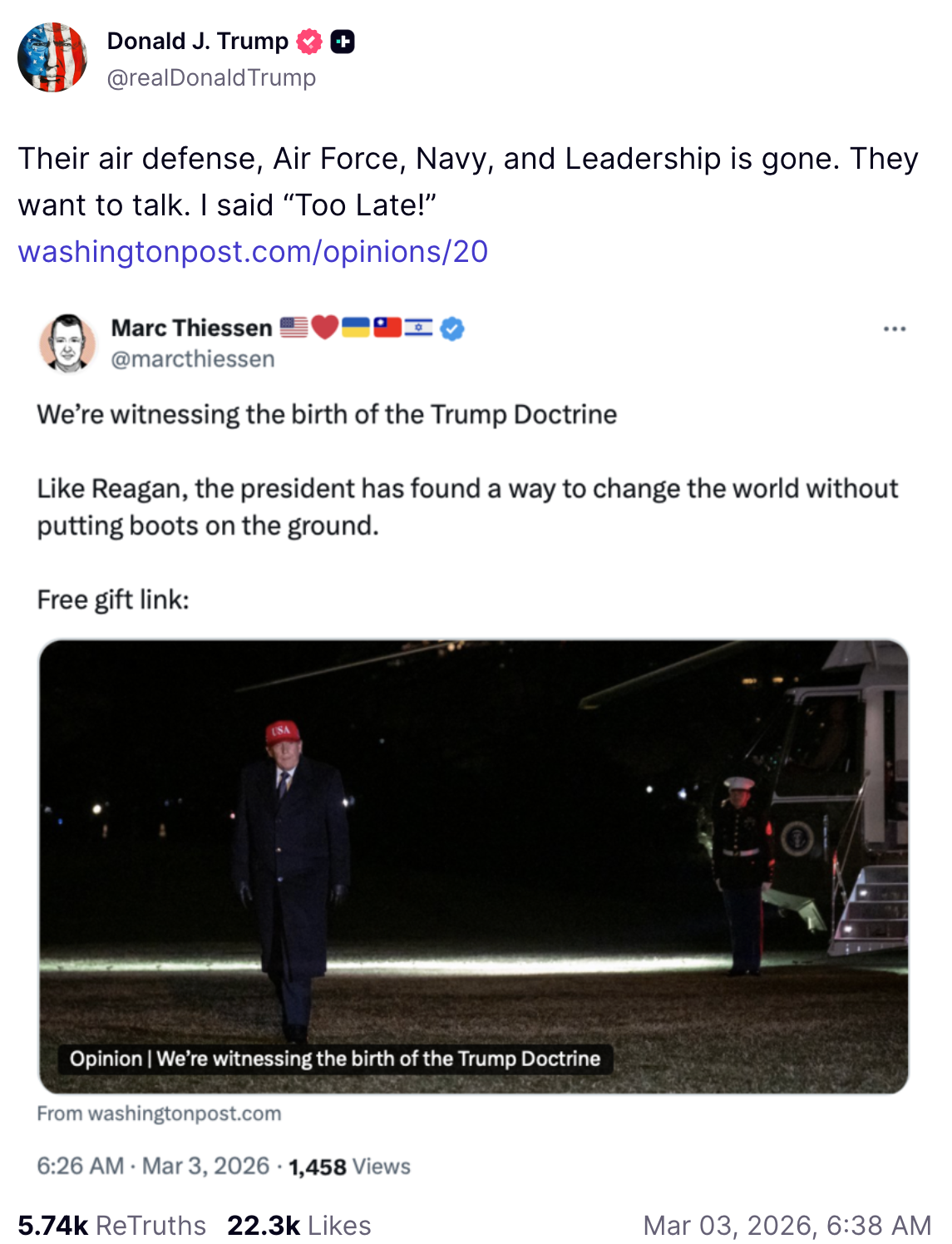 Trump documents meltdown over Iran war on Truth Social