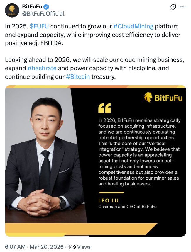 BitFuFu cuts self-mined Bitcoin in 2025, shifts focus to cloud mining BitFuFu cuts self-mined Bitcoin in 2025, shifts focus to cloud mining