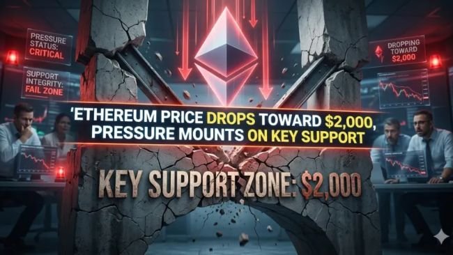 Ethereum Price Drops Toward $2,000, Pressure Mounts on Key Support Ethereum Price Drops Toward $2,000, Pressure Mounts on Key Support