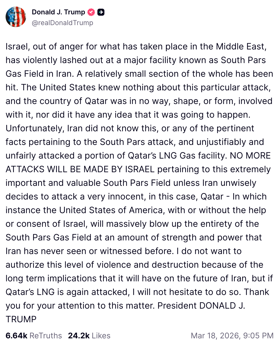 Trump documents meltdown over Iran war on Truth Social