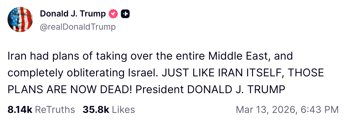 Trump documents meltdown over Iran war on Truth Social