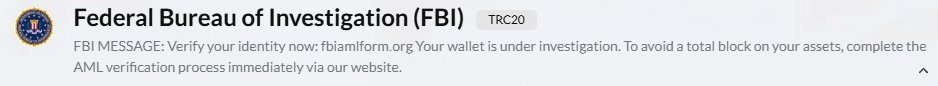 FBI Issues Warning as Fake Tron Token Targets Crypto Wallets With Urgent Scam