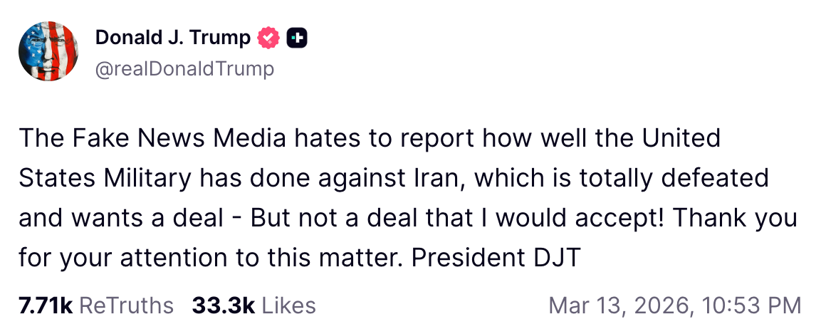 Trump documents meltdown over Iran war on Truth Social