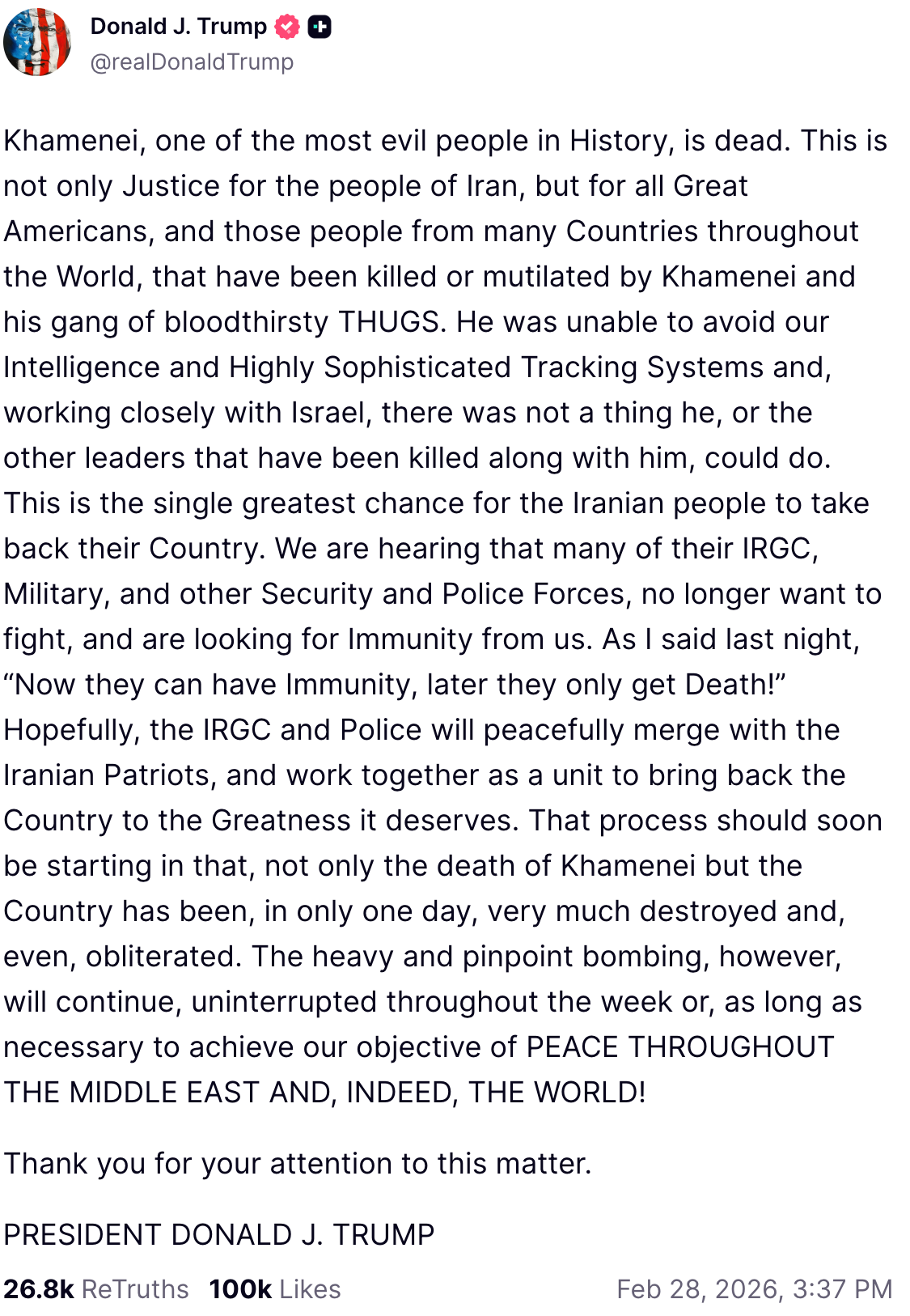 Trump documents meltdown over Iran war on Truth Social