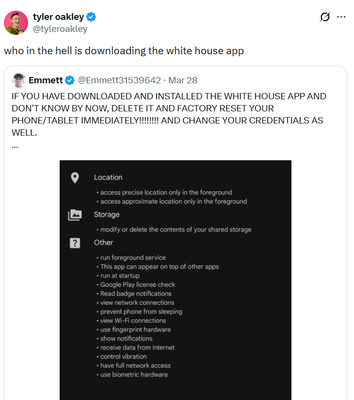 White House app sparks concern over location tracking and privacy issues