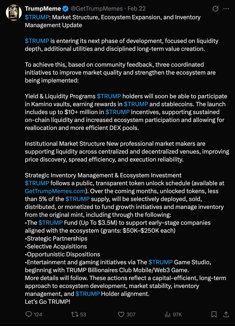 TRUMP token rallies as top holders get a second chance to meet the President