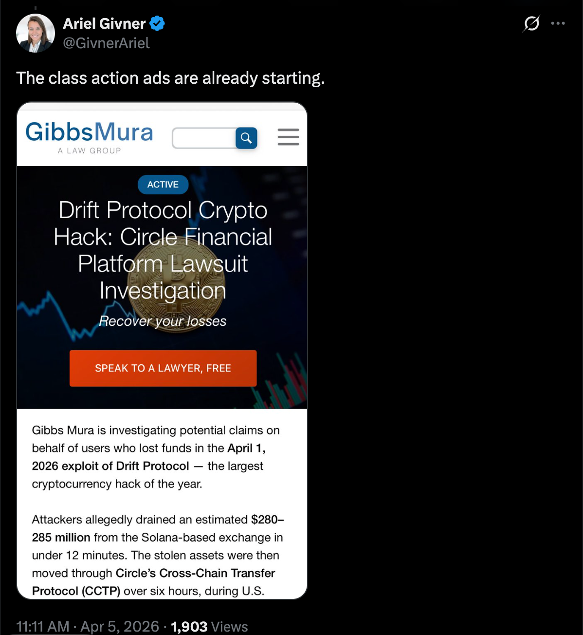 Crypto attorney says Drift incident may qualify as 'civil negligence'