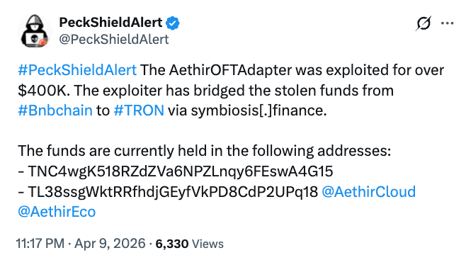 Aethir halts bridge exploit, promises compensation after $90K loss