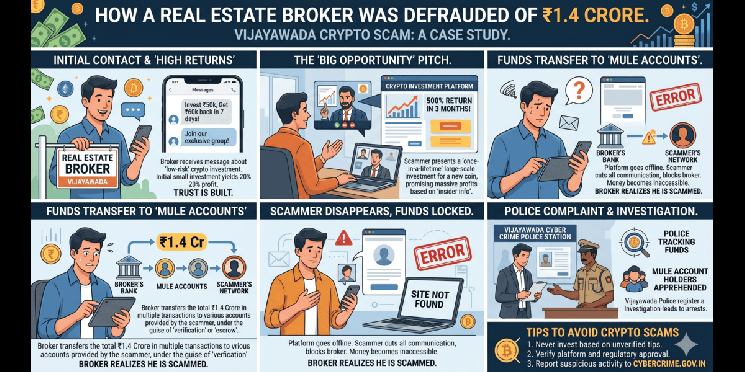 Vijayawada Crypto Scam: How a Real Estate Broker Was Defrauded of Rs 1.4 Crore
