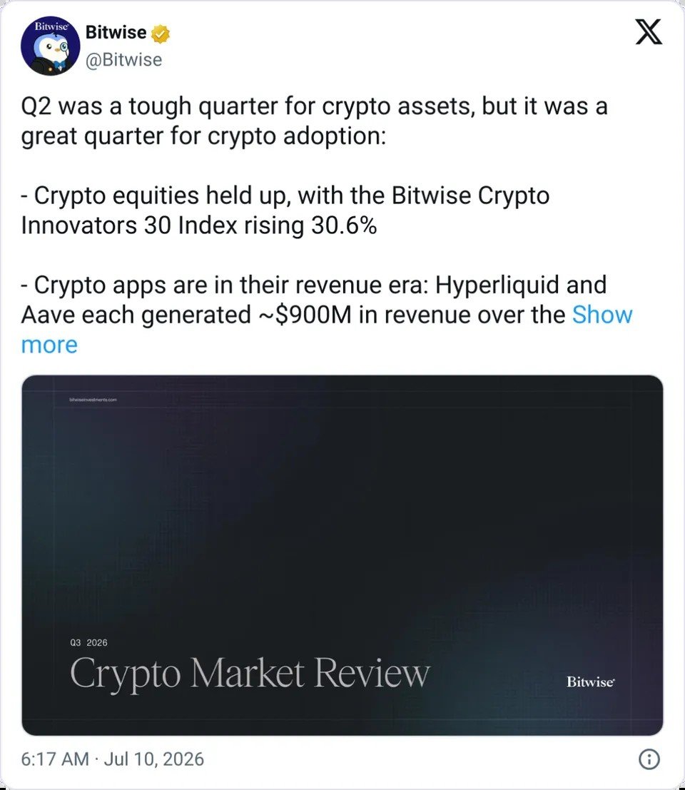 DeFi may be &lsquo;quietly re-rating&rsquo; given outperformance against Bitcoin: Bitwise