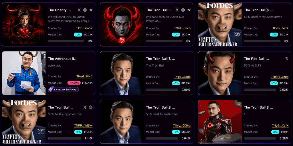 Justin Sun&rsquo;s NFT marketplace managed just four sales last month