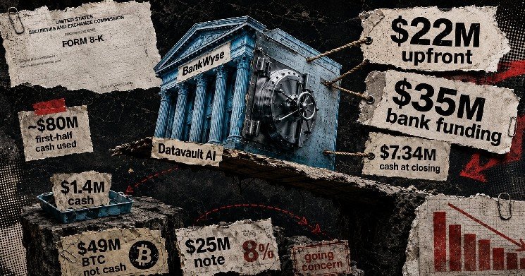 Datavault wants to buy a bank and fund it with $35 million after reporting $1.4 million cash