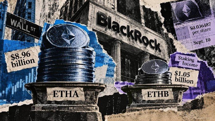 BlackRock&rsquo;s staking Ethereum ETF pays yield but investors still prefer its $9 billion ETHA fund