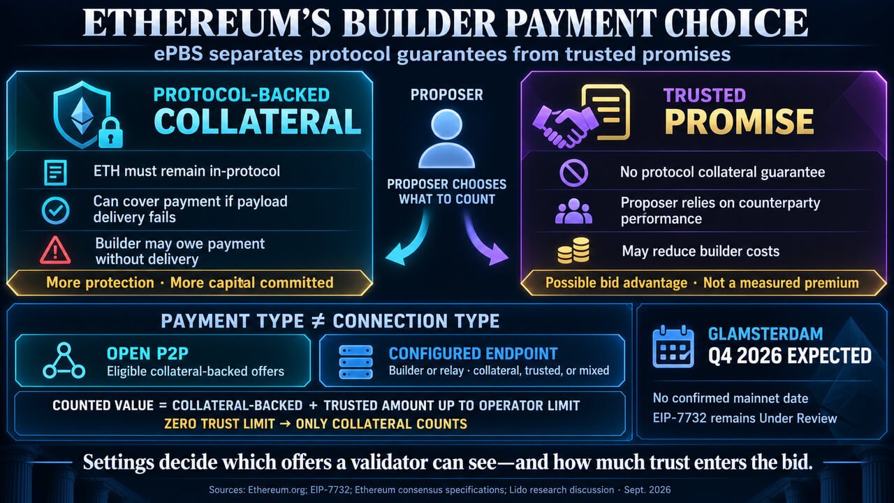 Ethereum builders face a choice between locking up too much cash or relying on trusted brokers
